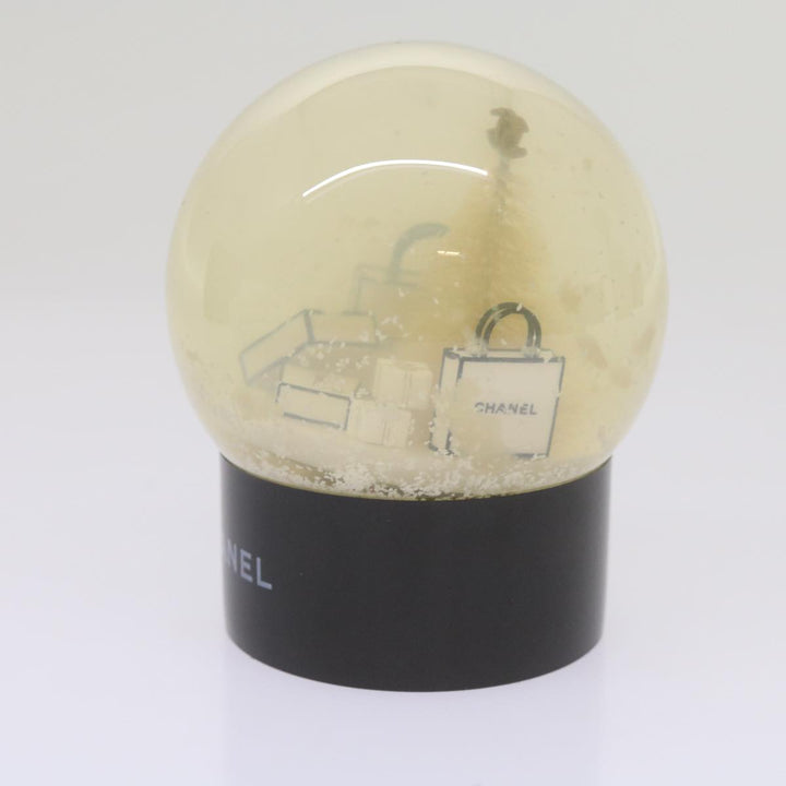 Chanel Snow Globe plastic Black Clear CC Auth bs12466
