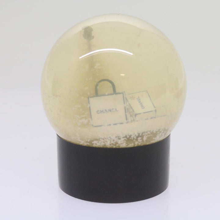 Chanel Snow Globe plastic Black Clear CC Auth bs12466