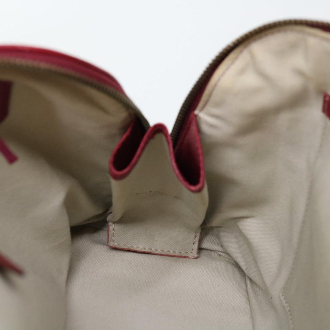 Top Quality Burberry Nova Check Hand Bag Canvas Red Beige Auth bs12476