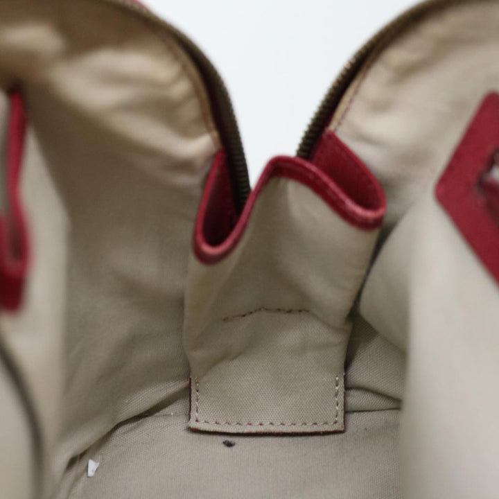 Top Quality Burberry Nova Check Hand Bag Canvas Red Beige Auth bs12476