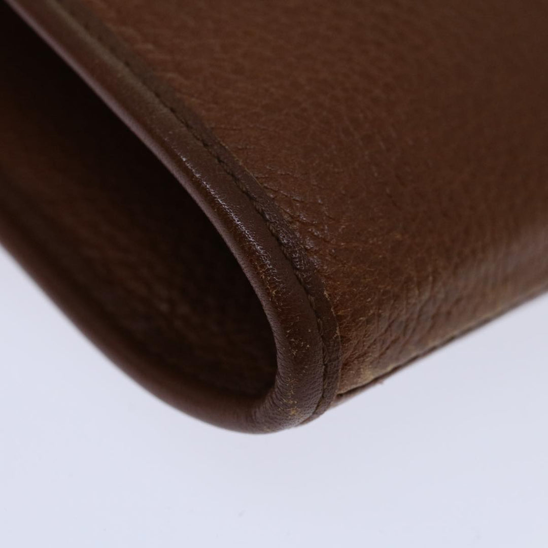 BURBERRYSs Clutch Bag Leather Brown Auth bs12490