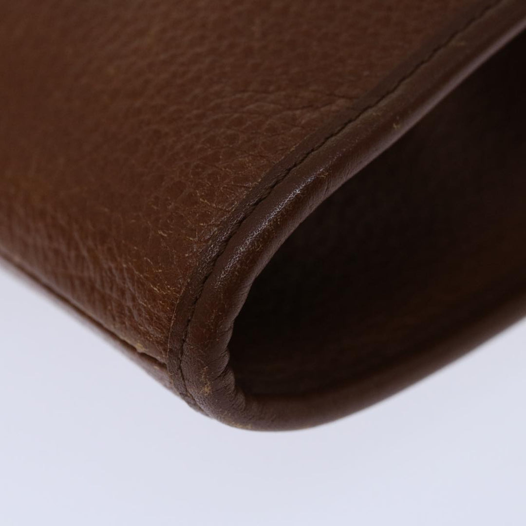 BURBERRYSs Clutch Bag Leather Brown Auth bs12490