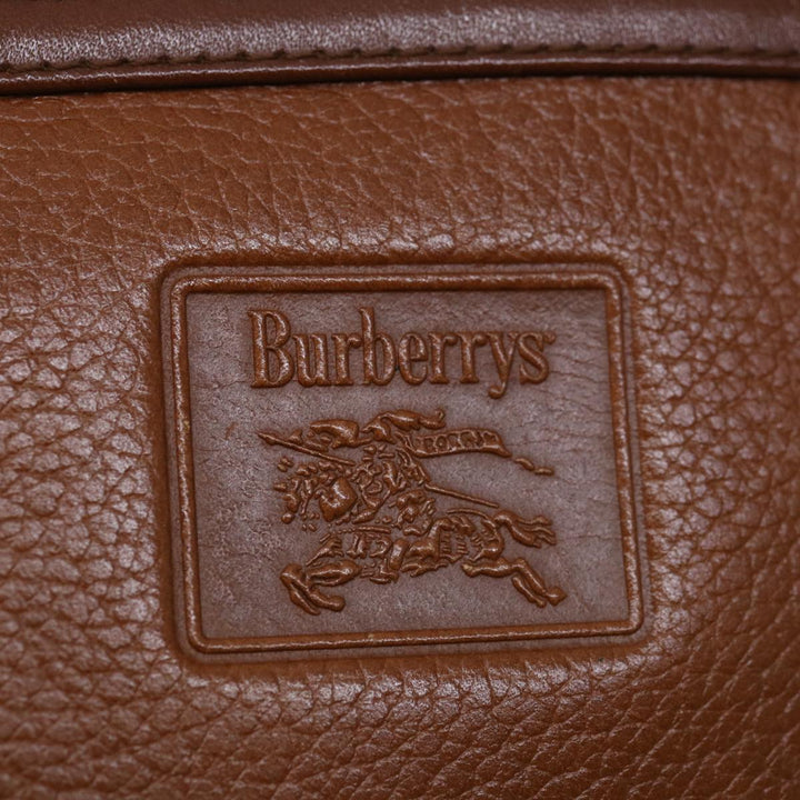 BURBERRYSs Clutch Bag Leather Brown Auth bs12490