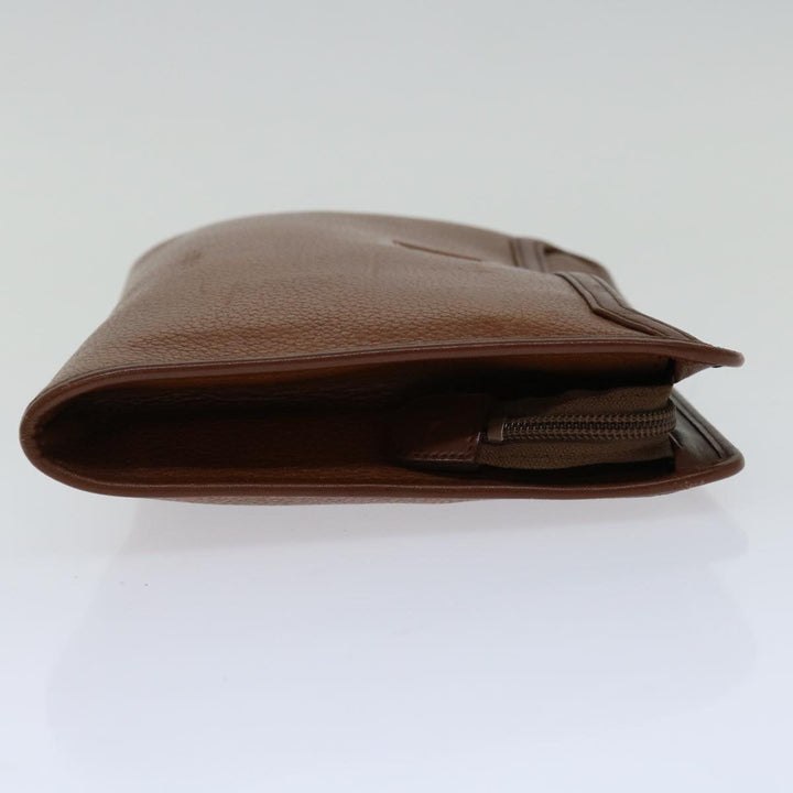 BURBERRYSs Clutch Bag Leather Brown Auth bs12490
