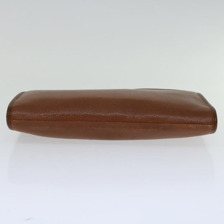 BURBERRYSs Clutch Bag Leather Brown Auth bs12490
