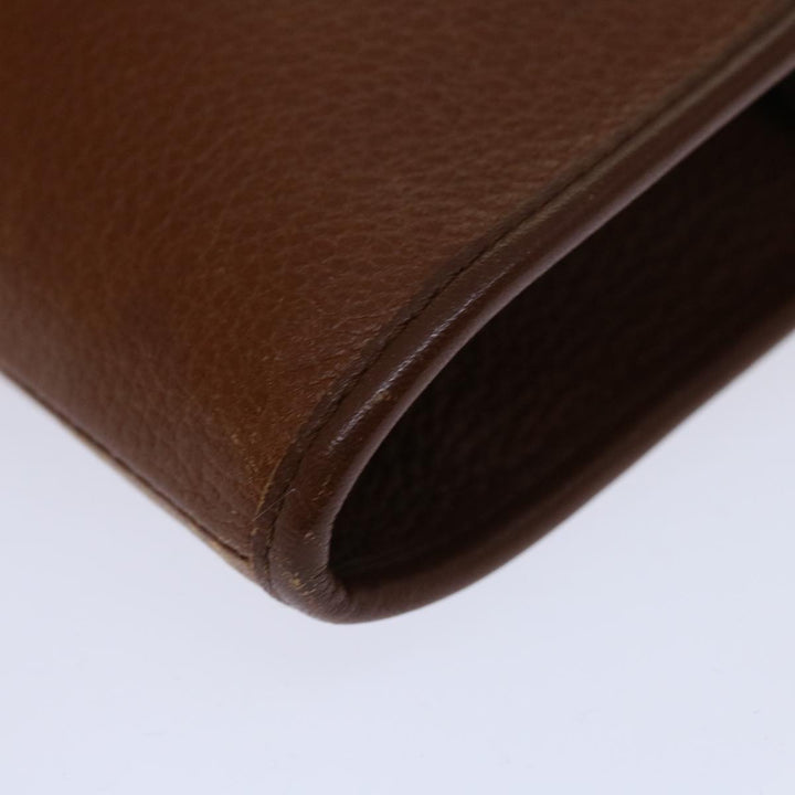 BURBERRYSs Clutch Bag Leather Brown Auth bs12490