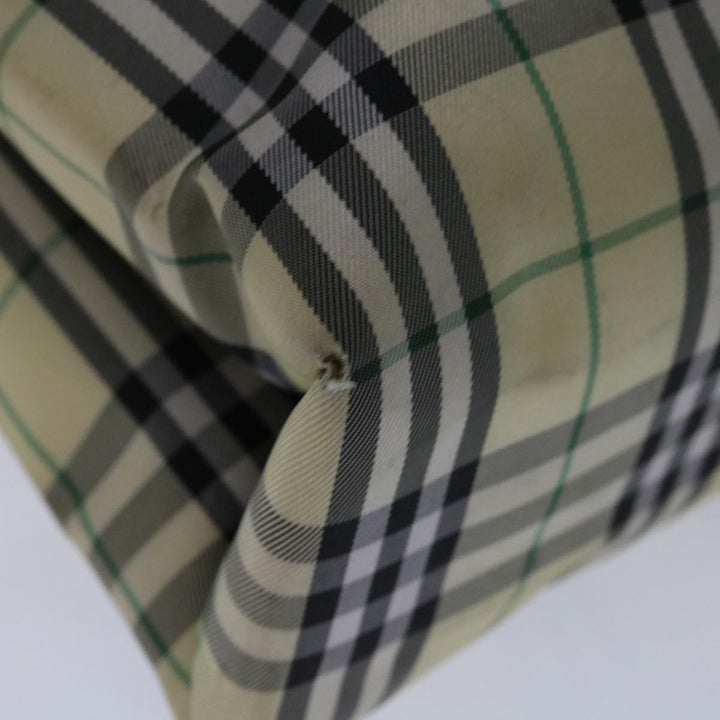 Burberry Nova Check Hand Bag Nylon Beige Auth bs12545