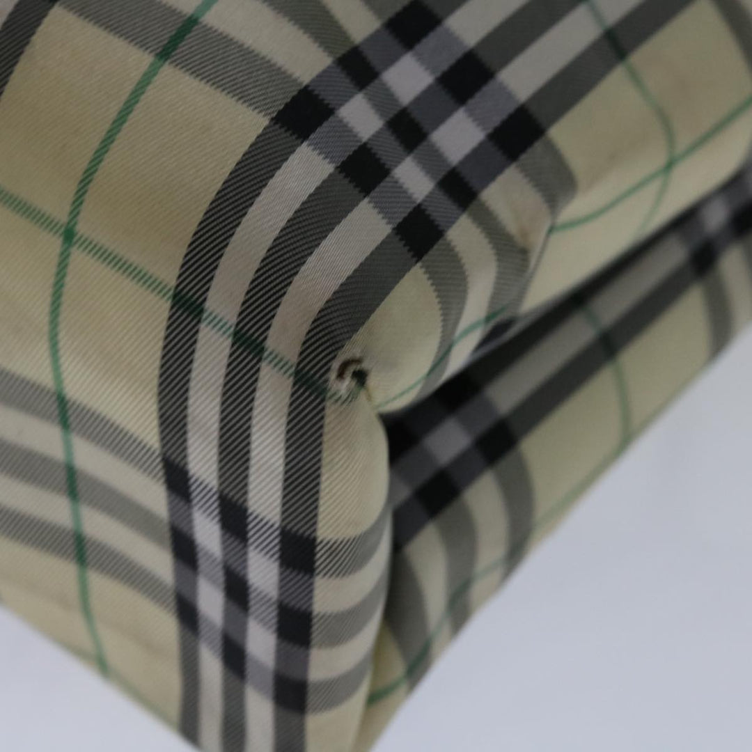 Burberry Nova Check Hand Bag Nylon Beige Auth bs12545