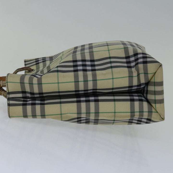 Burberry Nova Check Hand Bag Nylon Beige Auth bs12545