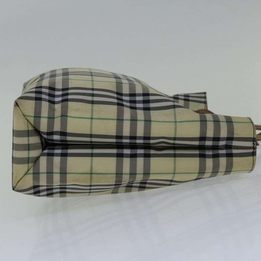 Burberry Nova Check Hand Bag Nylon Beige Auth bs12545