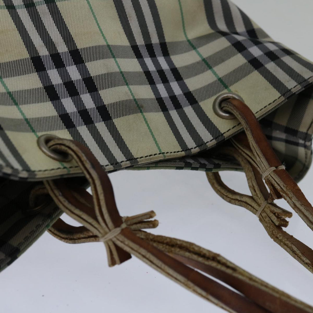 Burberry Nova Check Hand Bag Nylon Beige Auth bs12545