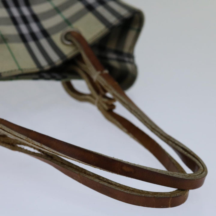 Burberry Nova Check Hand Bag Nylon Beige Auth bs12545