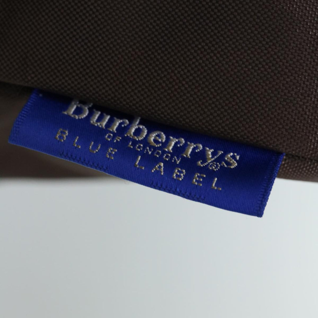 BurberrySs Blue Label Hand Bag Nylon Brown Auth bs12550