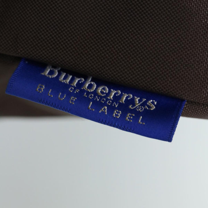 BurberrySs Blue Label Hand Bag Nylon Brown Auth bs12550