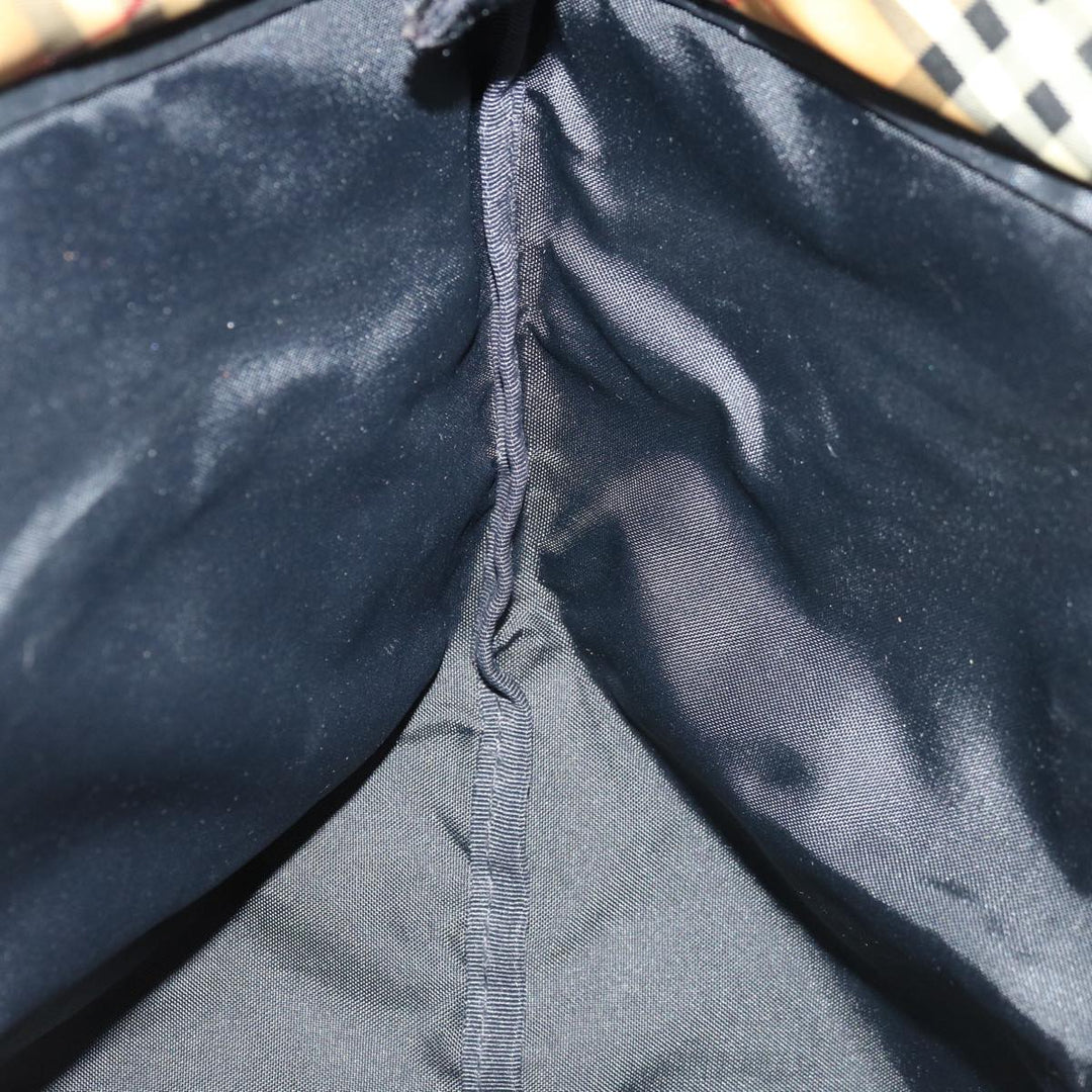 BurberrySs Blue Label Hand Bag Nylon Brown Auth bs12550