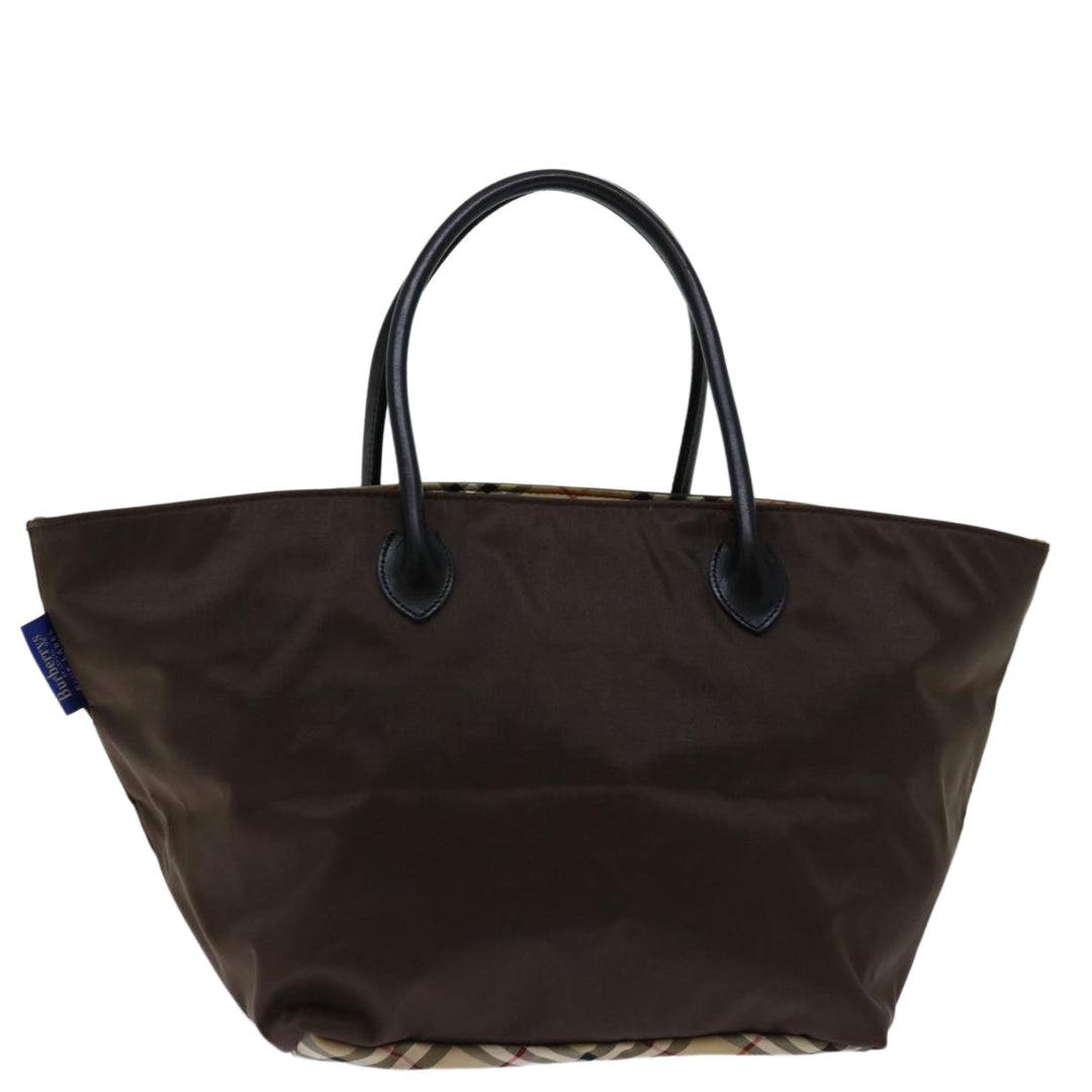 BurberrySs Blue Label Hand Bag Nylon Brown Auth bs12550