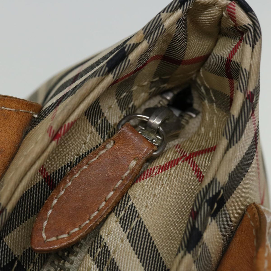 BurberrySs Blue Label Hand Bag Canvas Beige Auth bs12583