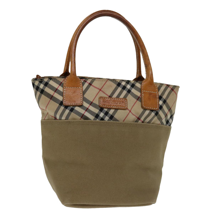 BurberrySs Blue Label Hand Bag Canvas Beige Auth bs12583