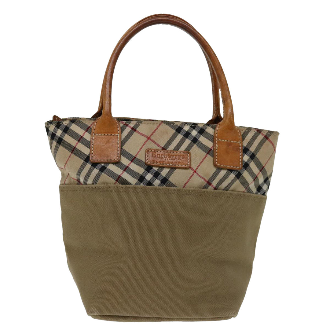 BurberrySs Blue Label Hand Bag Canvas Beige Auth bs12583
