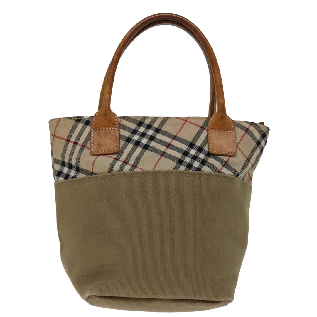 BurberrySs Blue Label Hand Bag Canvas Beige Auth bs12583