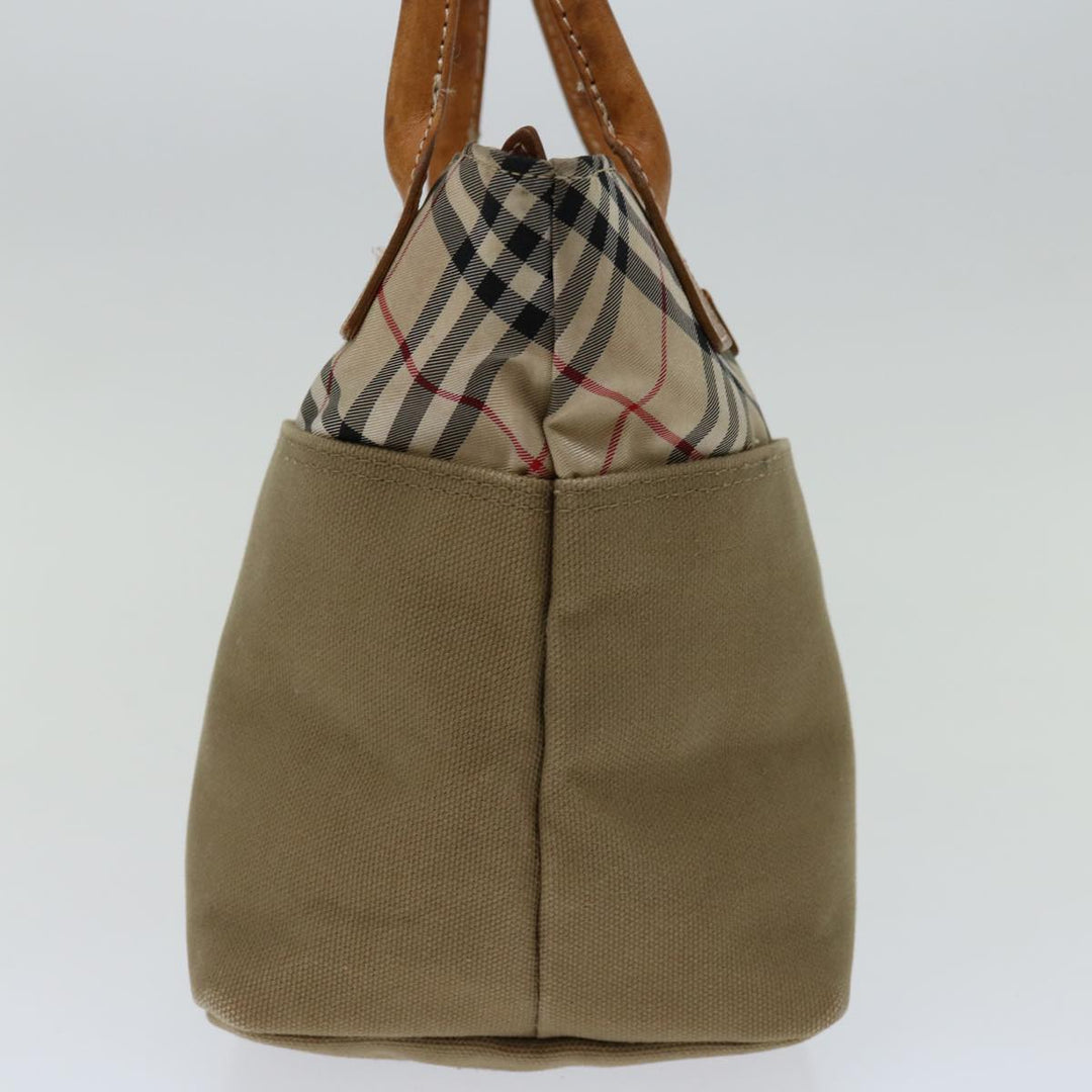 BurberrySs Blue Label Hand Bag Canvas Beige Auth bs12583