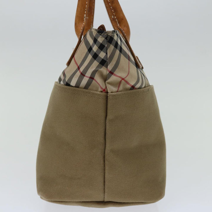 BurberrySs Blue Label Hand Bag Canvas Beige Auth bs12583