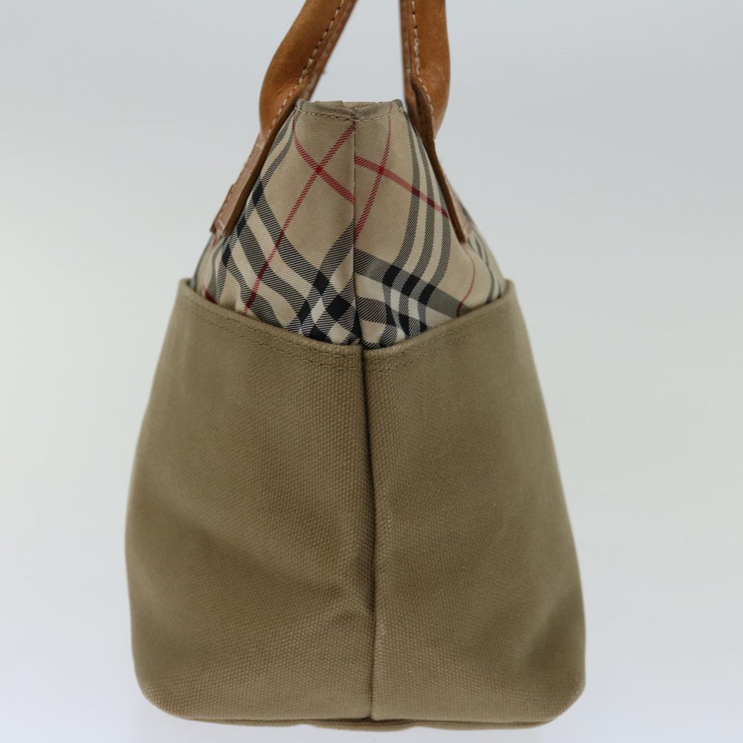 BurberrySs Blue Label Hand Bag Canvas Beige Auth bs12583
