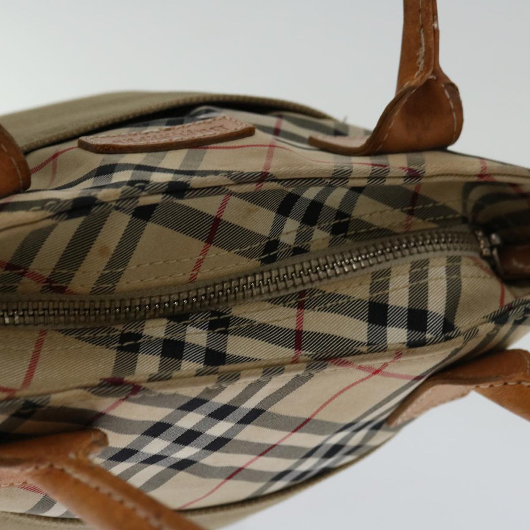 BurberrySs Blue Label Hand Bag Canvas Beige Auth bs12583