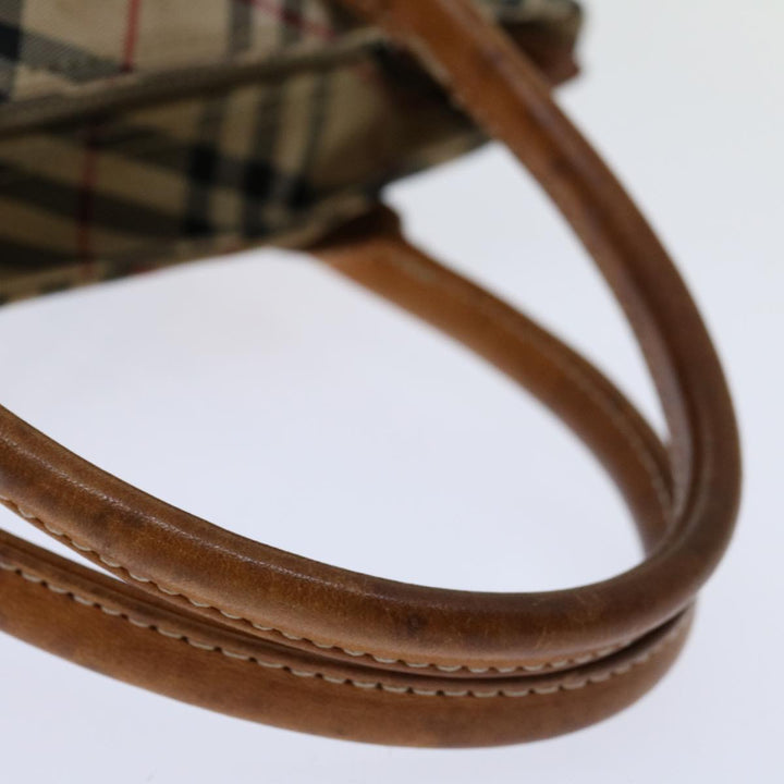BurberrySs Blue Label Hand Bag Canvas Beige Auth bs12583
