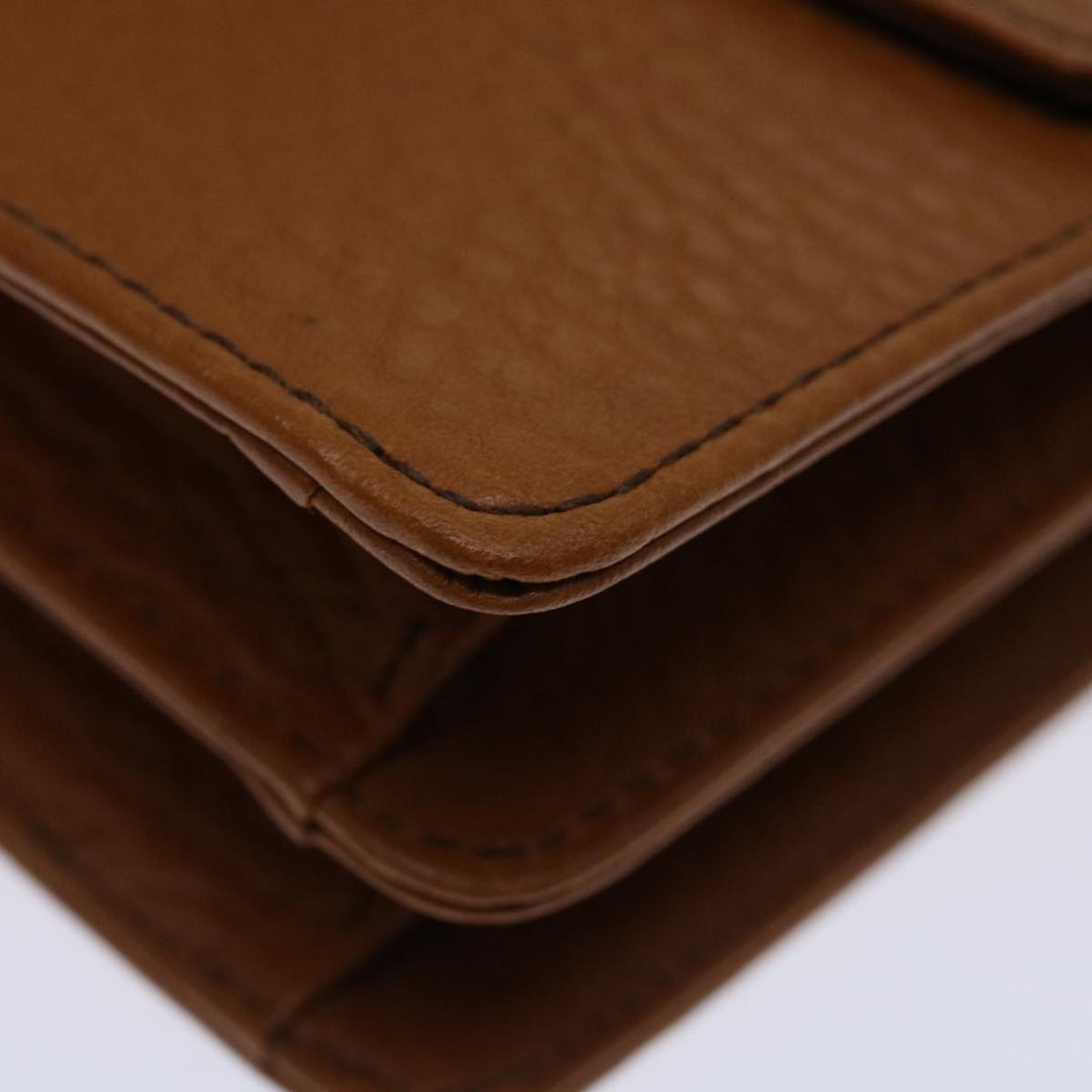 BurberrySs Clutch Bag Leather Brown Auth bs12584