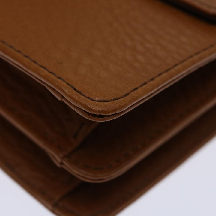 BurberrySs Clutch Bag Leather Brown Auth bs12584