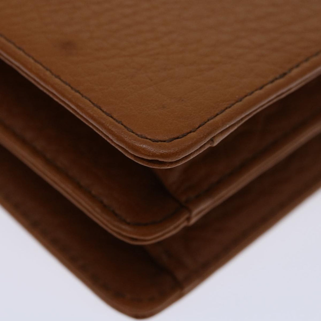 BurberrySs Clutch Bag Leather Brown Auth bs12584