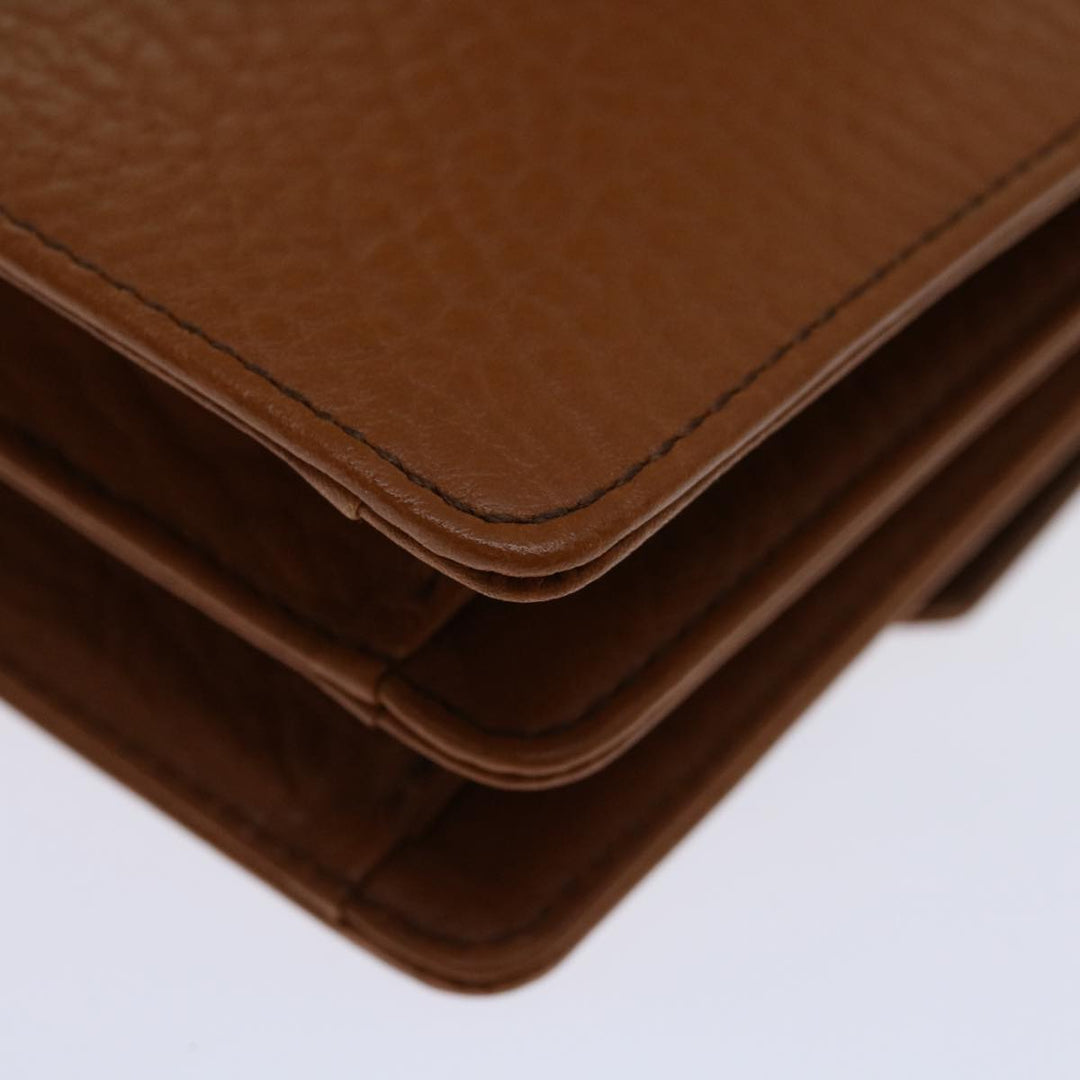 BurberrySs Clutch Bag Leather Brown Auth bs12584