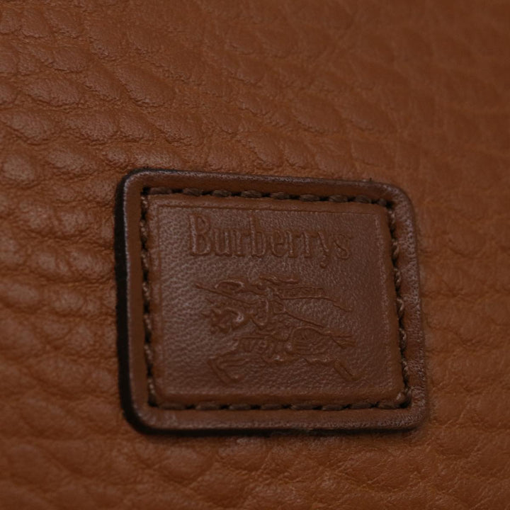BurberrySs Clutch Bag Leather Brown Auth bs12584