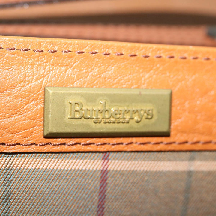 BurberrySs Clutch Bag Leather Brown Auth bs12584
