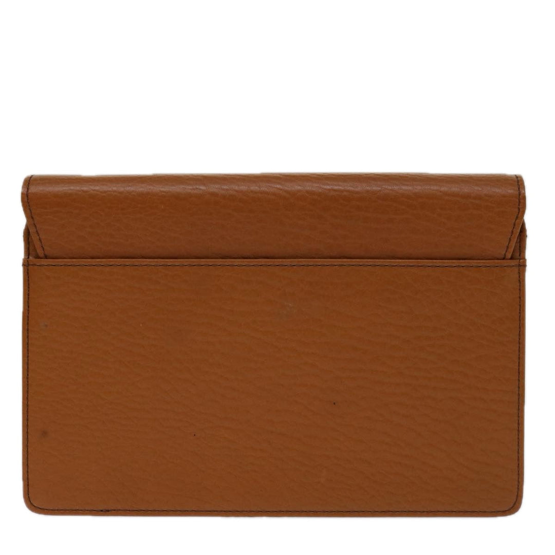 BurberrySs Clutch Bag Leather Brown Auth bs12584