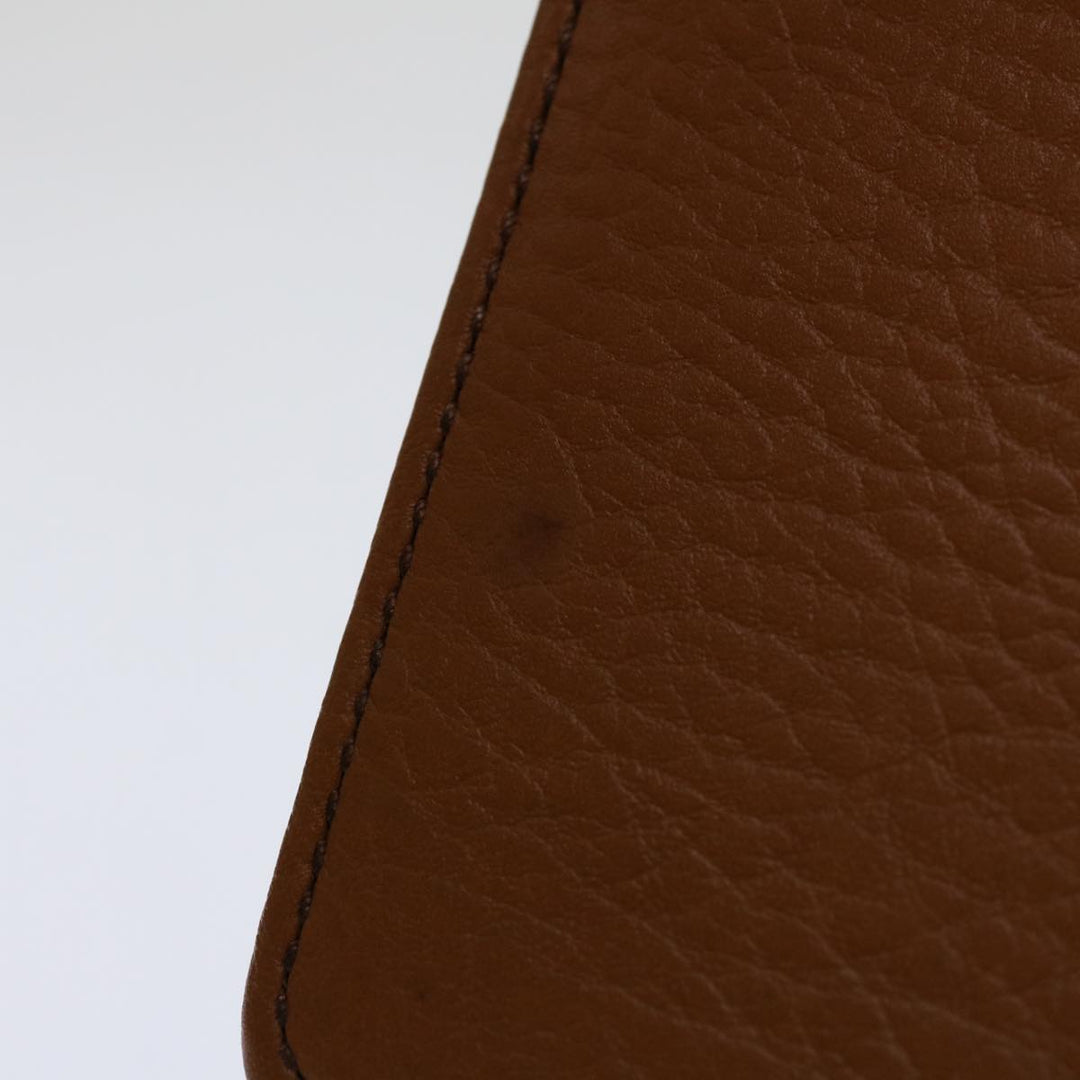 BurberrySs Clutch Bag Leather Brown Auth bs12584