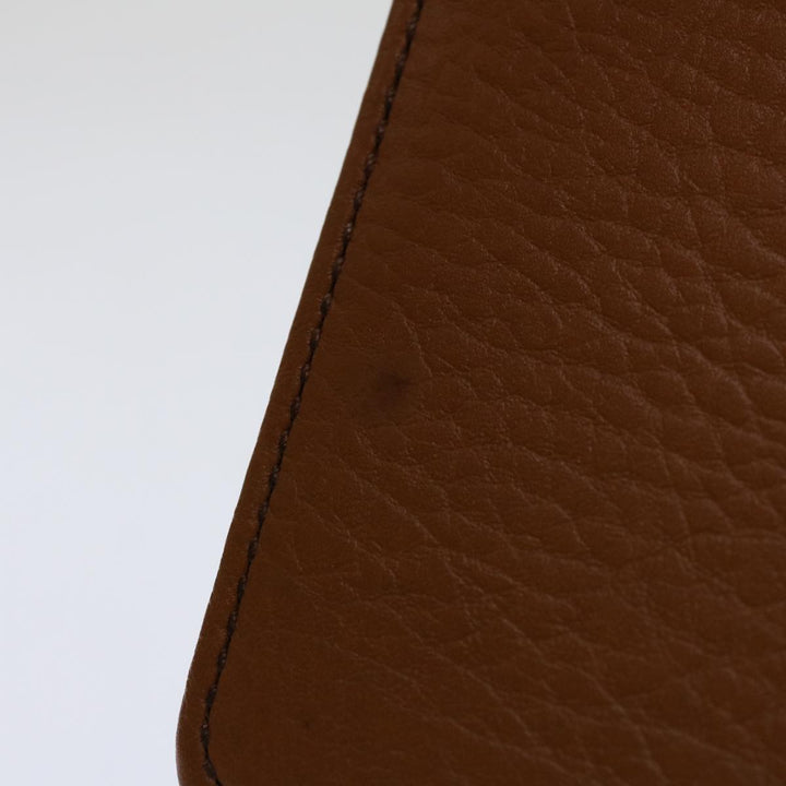 BurberrySs Clutch Bag Leather Brown Auth bs12584
