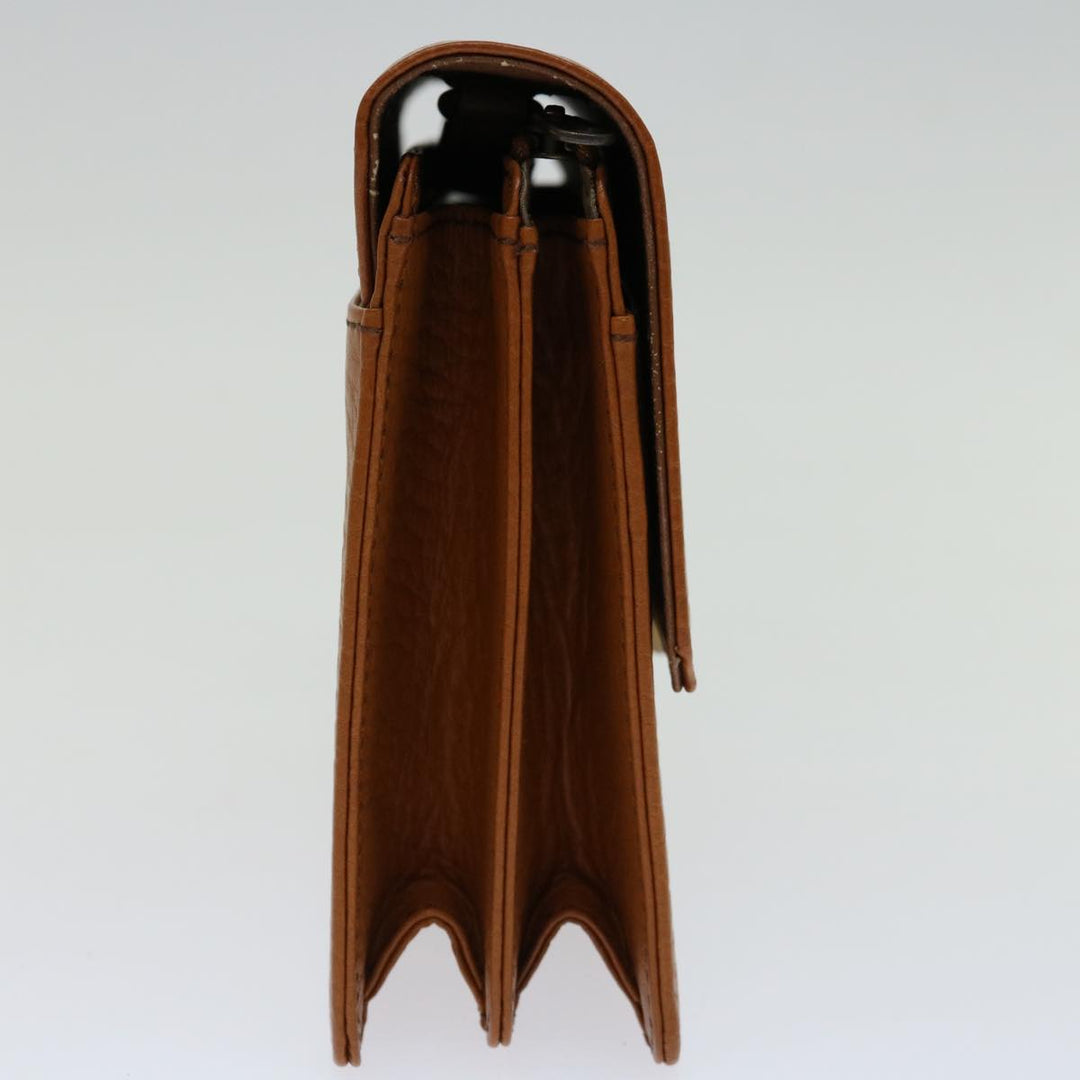 BurberrySs Clutch Bag Leather Brown Auth bs12584