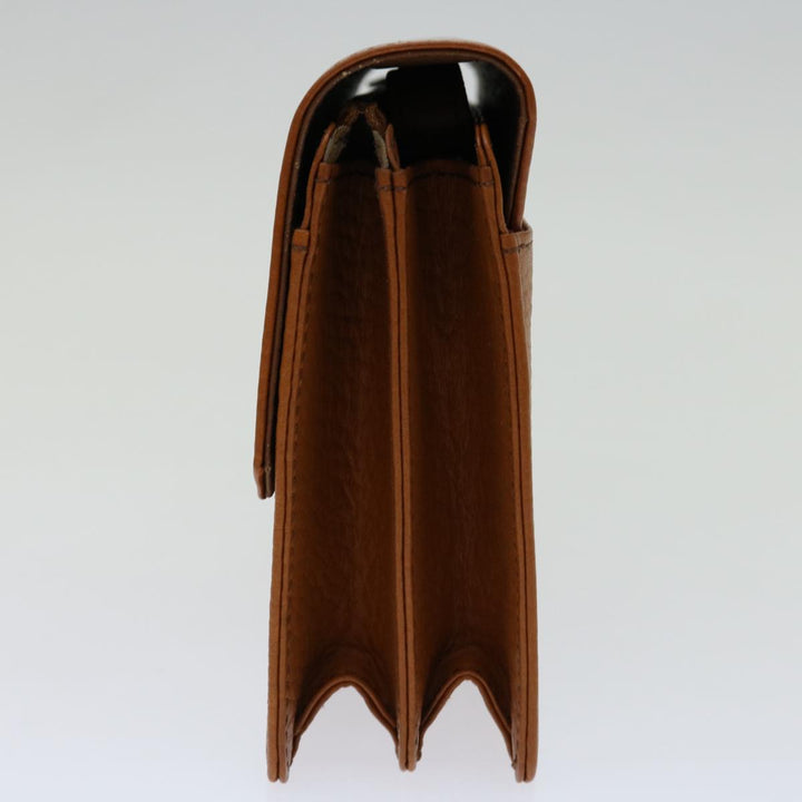 BurberrySs Clutch Bag Leather Brown Auth bs12584