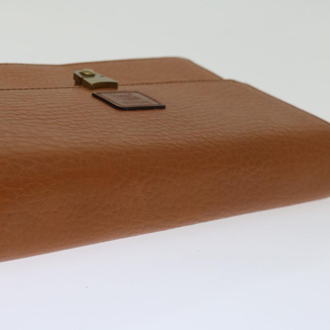 BurberrySs Clutch Bag Leather Brown Auth bs12584