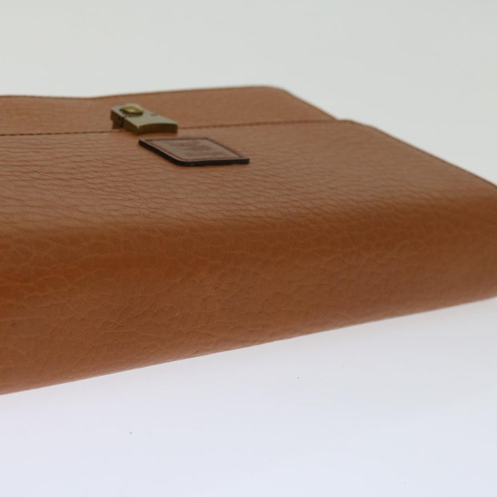BurberrySs Clutch Bag Leather Brown Auth bs12584