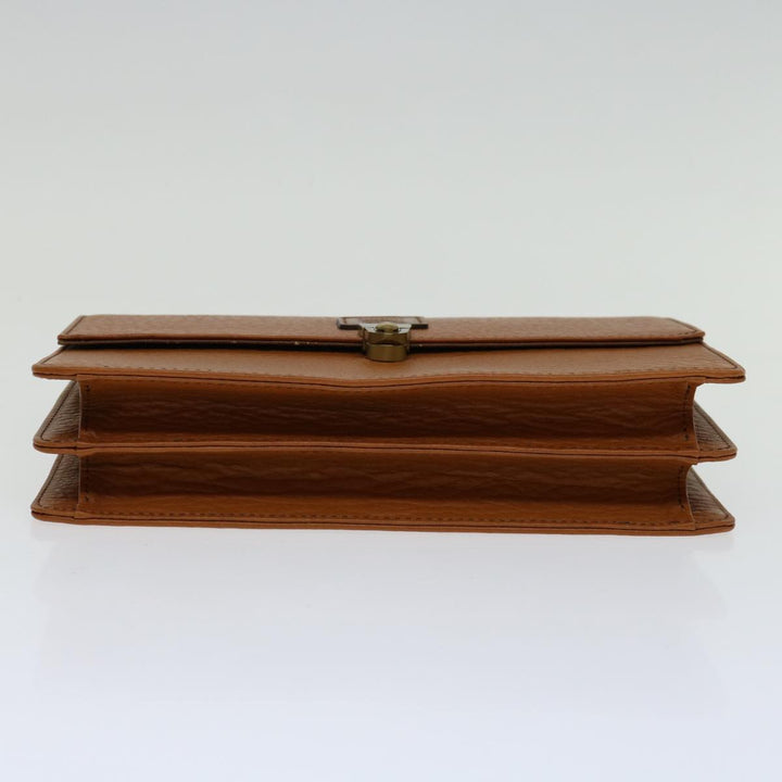 BurberrySs Clutch Bag Leather Brown Auth bs12584