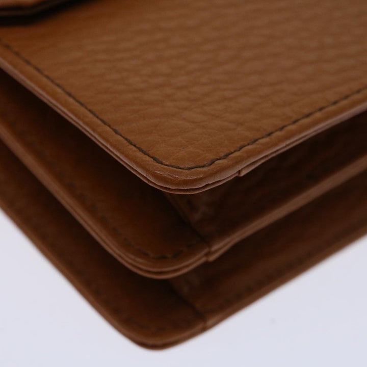 BurberrySs Clutch Bag Leather Brown Auth bs12584