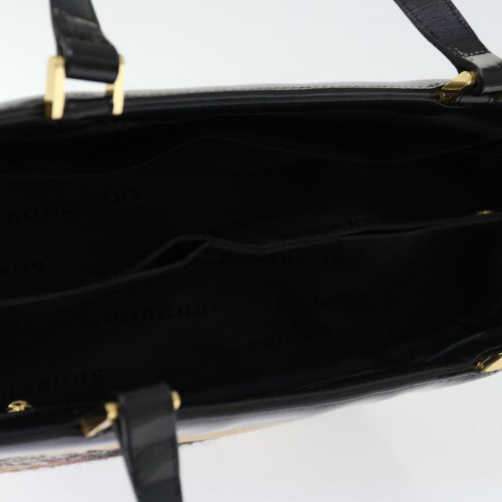 Burberry Hand Bag Wool Beige Auth bs12601