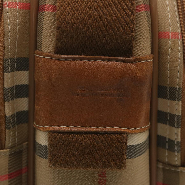 BurberrySs Nova Check Shoulder Bag Canvas Beige Auth bs12602