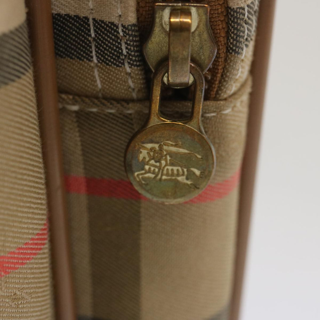 BurberrySs Nova Check Shoulder Bag Canvas Beige Auth bs12602