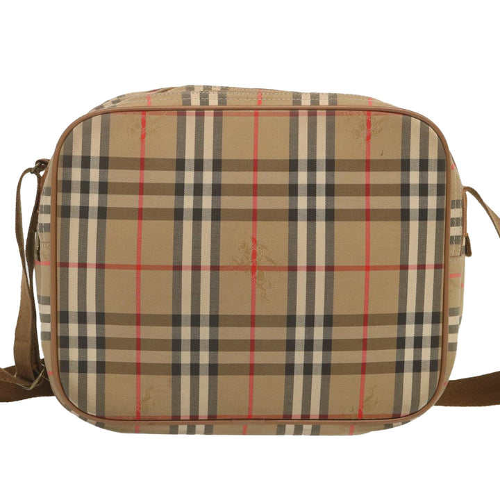 BurberrySs Nova Check Shoulder Bag Canvas Beige Auth bs12602