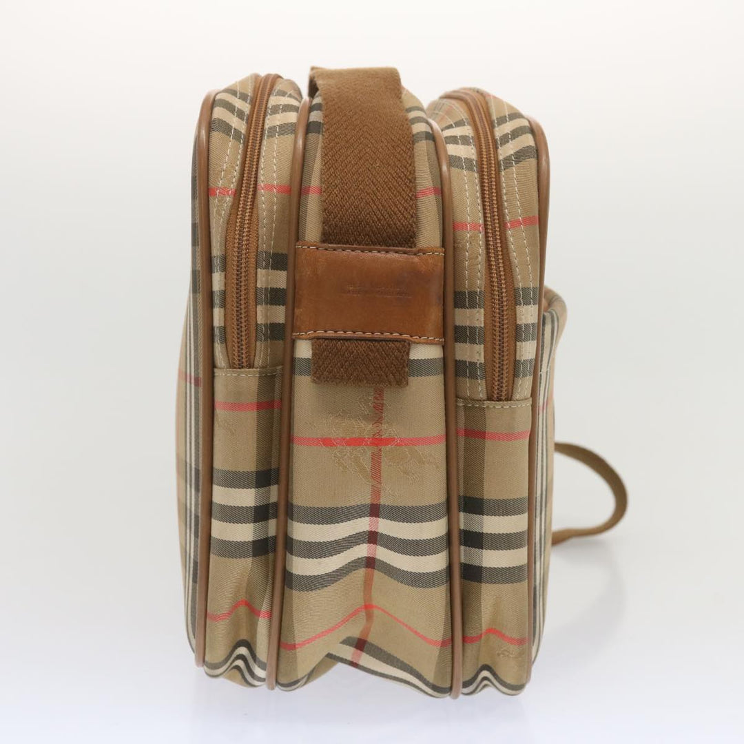 BurberrySs Nova Check Shoulder Bag Canvas Beige Auth bs12602