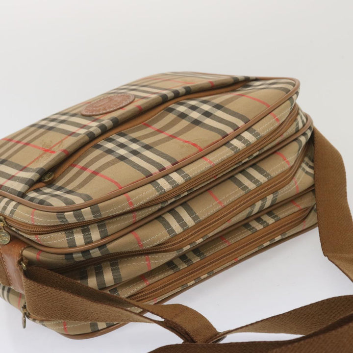 BurberrySs Nova Check Shoulder Bag Canvas Beige Auth bs12602